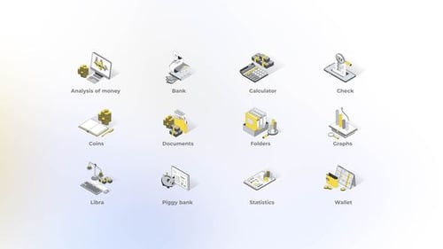 Analysis of Money - Isometric Icons