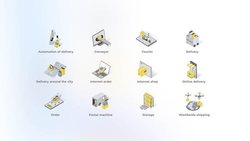 Entrega: Íconos isométricos