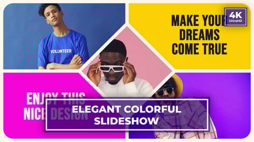 Elegant Colorful Slideshow 4K After Effects Template | Split Screen