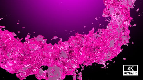 Dynamic Pink Fluid Splash with Alpha Channel Animation