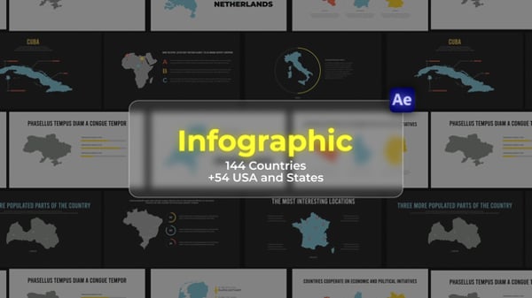 Infographics - World Map, Infographics ft. europe map & usa map - Envato