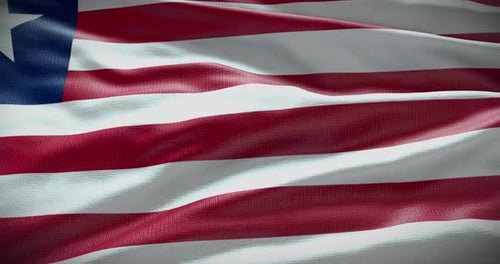 Waving Flag of Liberia Seamless Loop Animation