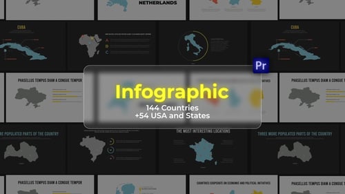 Animated World Infographics and Country Maps for Data Presentation
