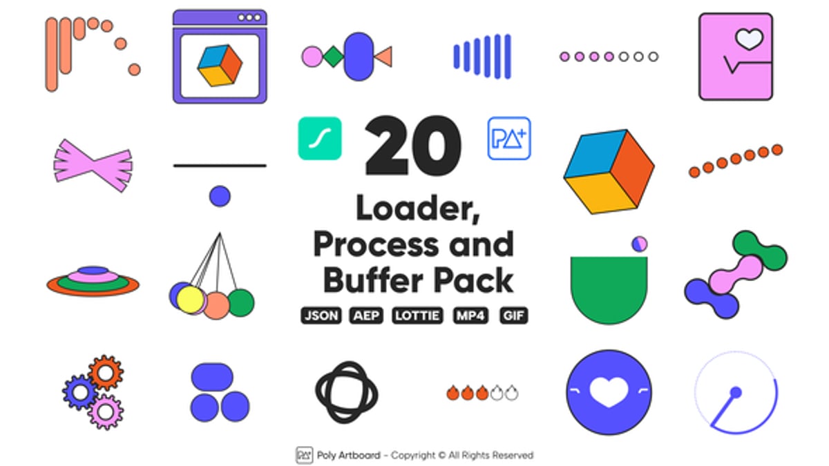 Loader, Process and Buffer Lottie Pack, Elements ft. loader & bodymovin ...