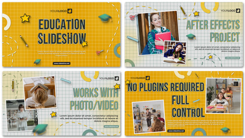 Animated Education Slideshow with Playful School Elements
