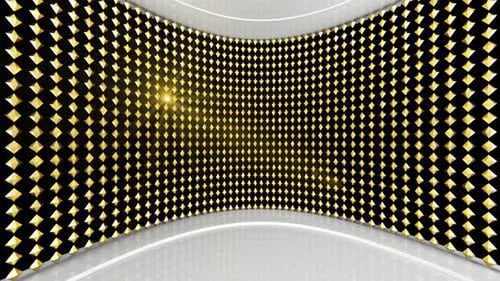 Golden Geometric Squares Virtual Stage Background Loop