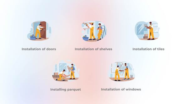 Builders - Construction Works, Elements ft. animated & architecture ...