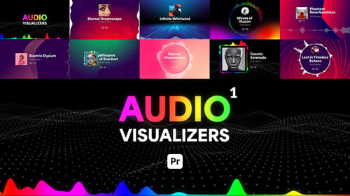 Paquete 1 de visualizadores de audio para Premiere Pro - Paquete Music Spectrum Audio React Motion Graphics