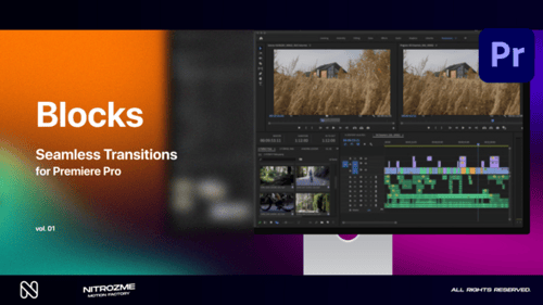 Seamless Block Transitions with Glitch Effects for Premiere Pro