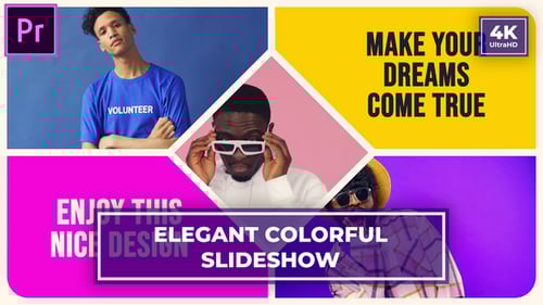 Elegant Colorful Slideshow 4K After Effects Template | Split Screen MOGRT for Premier Pro