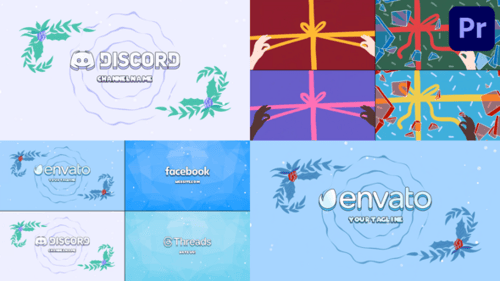 Animated Christmas Gift Unboxing Logo Reveals with Winter Accents