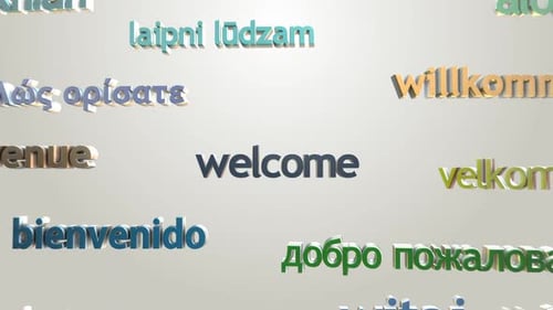 Global Welcome Message: Multilingual 3D Text Animation