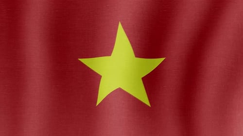 Realistic Waving Flag of Vietnam Animation