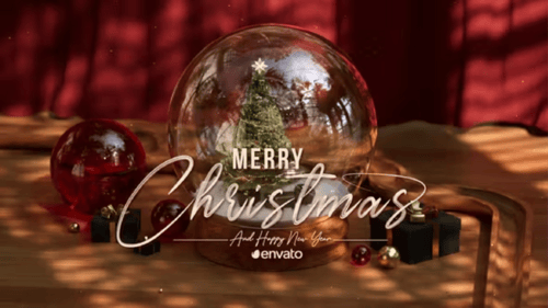 Christmas Snow Globe Holiday Logo Reveal