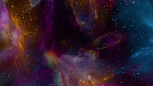Colorful Abstract Nebula and Stars Journey Background