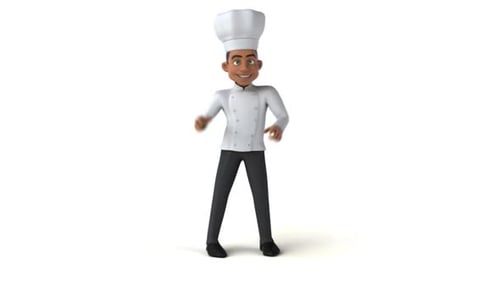 Animated 3D Chef Character Dancing and Pointing