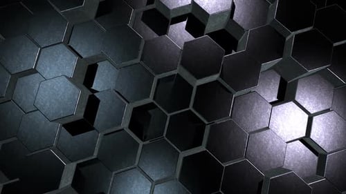Dark Animated Hexagon Grid Technology Background Loop
