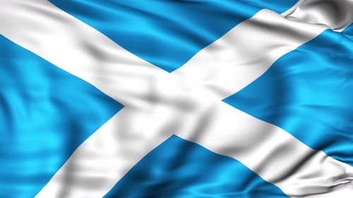 Waving Scotland Flag Animation with Realistic Fabric Motion