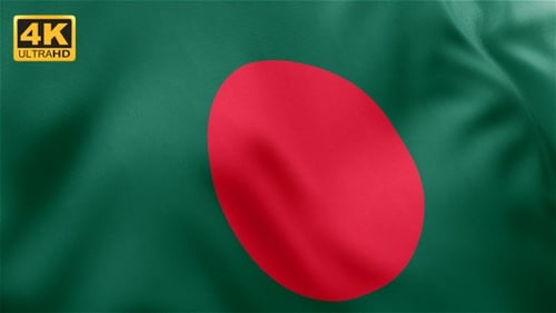Waving Bangladesh Flag Realistic Fabric National Symbol