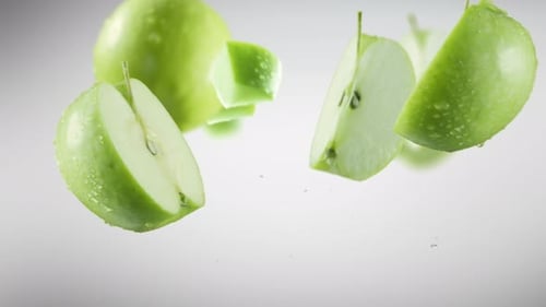 Dynamic Green Apple Fruit Reveal Transition