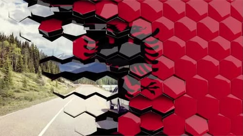 Geometric Hexagonal Pattern Reveal Transition