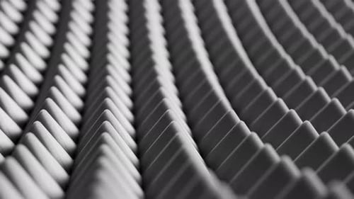 Dark grey noise barrier in infinite, endless pattern. Looping animation. 4KHD