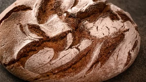 Artisan Dark Bread Close Up Display