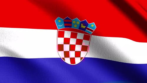 Waving Croatian Flag Close Up