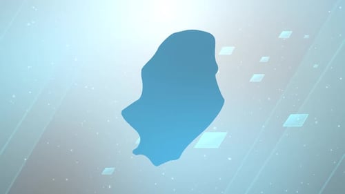 Digital Map Outline Reveal with Modern Geometric Background