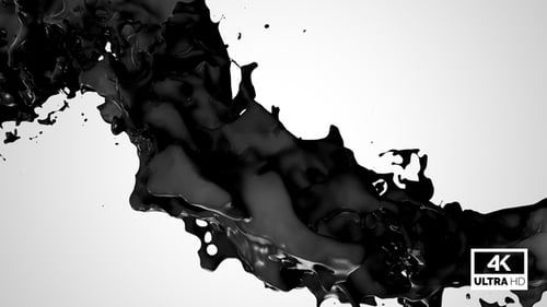 Dynamic Black Fluid Ink Splash Transition