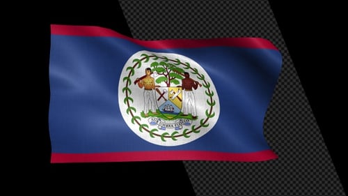 Belize National Flag Realistic Waving Animation