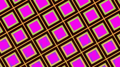 Pulsation abstraite des carrés roses changeant de couleur