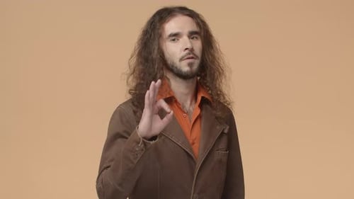 Man Shows Okay Gesture Approval Communication