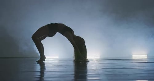 Contemporary Dancing Performers in Dance Practice Class