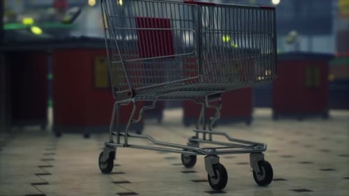Empty Closed Supermarket Due Covid19 Coronavirus Epidemic