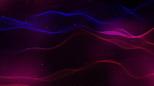 Futuristic Abstract Digital Wave Background with Glowing Particles