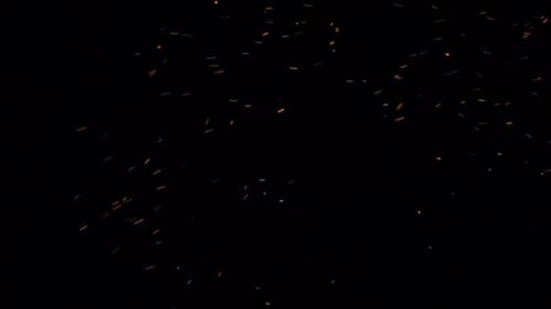 Flying Embers On Black