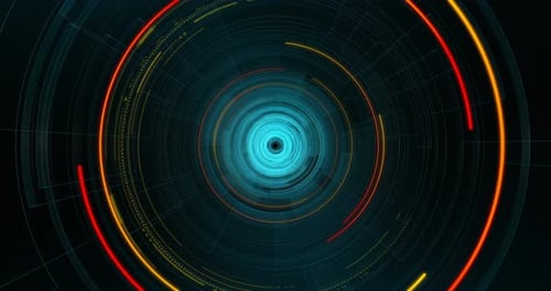 4K Loop Futuristic technological abstract motion graphic background.