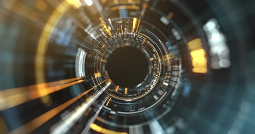 Circular abstract iris, high tech background.