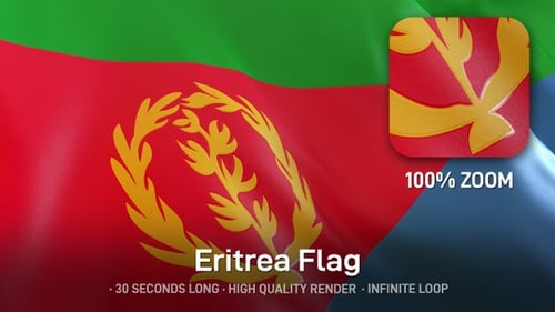 Eritrean National Flag Seamless Waving Loop