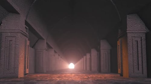 Le long couloir lumineux de l'architecture arabe