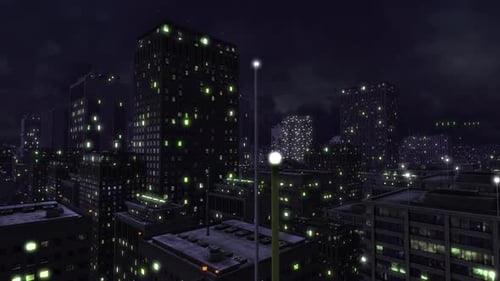 3D City Night Lights On V3