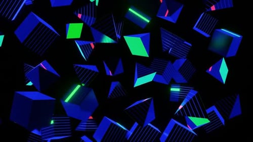 Fondo abstracto Vj Loops Falling Neon Shapes 02