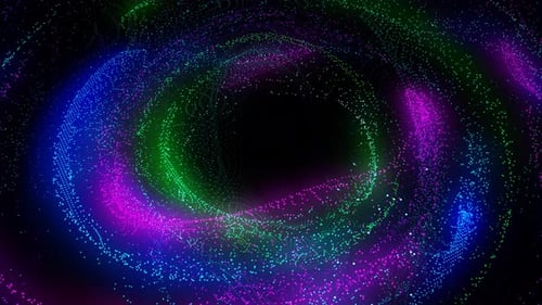 Vibrant Neon Particle Swirl Energy Background