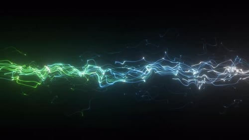 Dynamic Glowing Energy Waves Loop Background