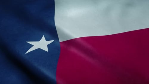 Realistic Waving Texas State Flag Animation