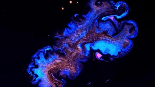 Abstract Animation of Swirling Shapes on Black