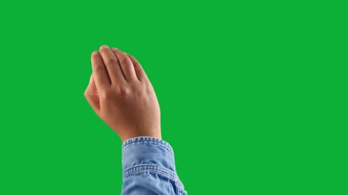 Hand Pinching Against Green Screen