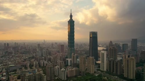 Edifícios na cidade de Taipei, Taiwan. Taipé 101