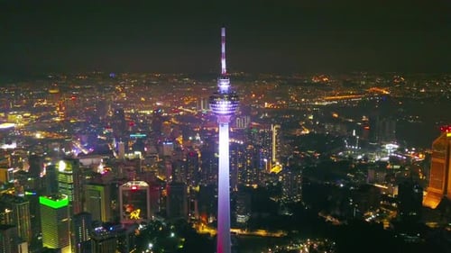 Aerial view of Kuala Lumpur Downtown, Malaysia in urban city in Asia. Skyscraper high-rise buildings